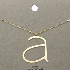 Gold A Modern Monogram Pendant Chain Necklace Initial Charm Cute Casual Simple